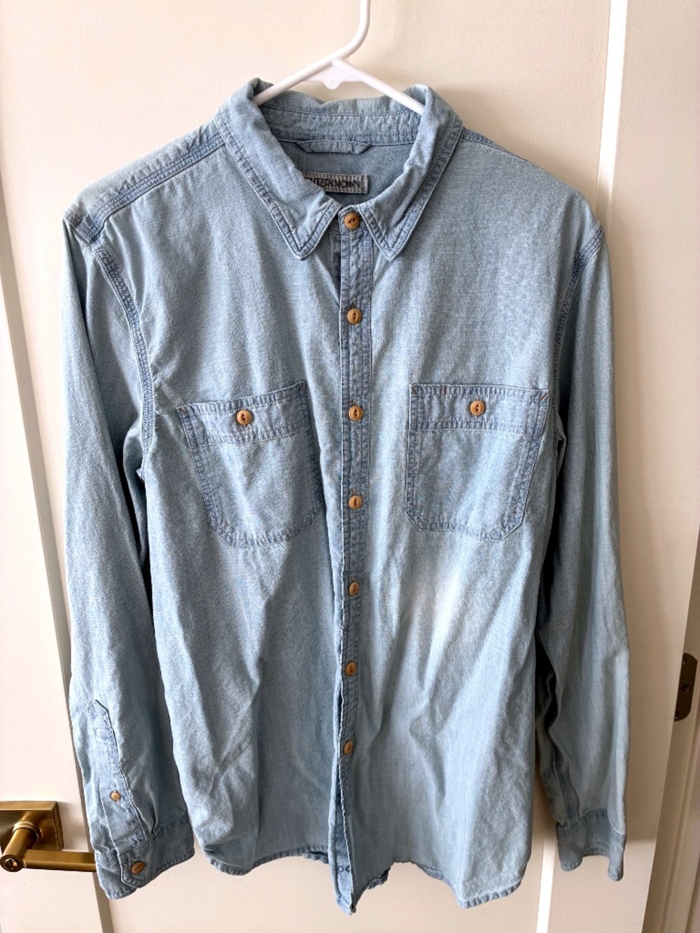 Outerknown Chambray Utility Shirt Light Blue Wash